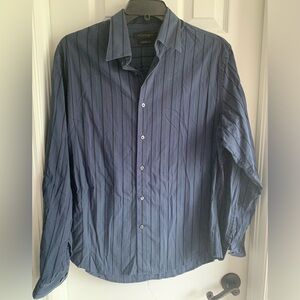 Axist Men’s Blue Striped Dress Shirt Fair Condition Size Large